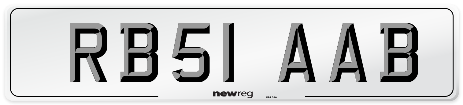 RB51 AAB Number Plate from New Reg